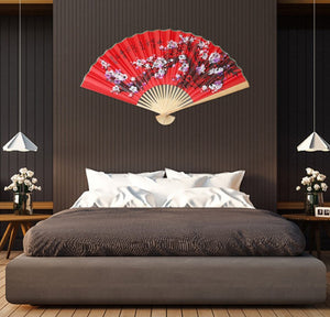 Red Asian Fan Wall Decoration