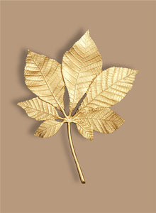 Golden Leaf Cotton Poster
