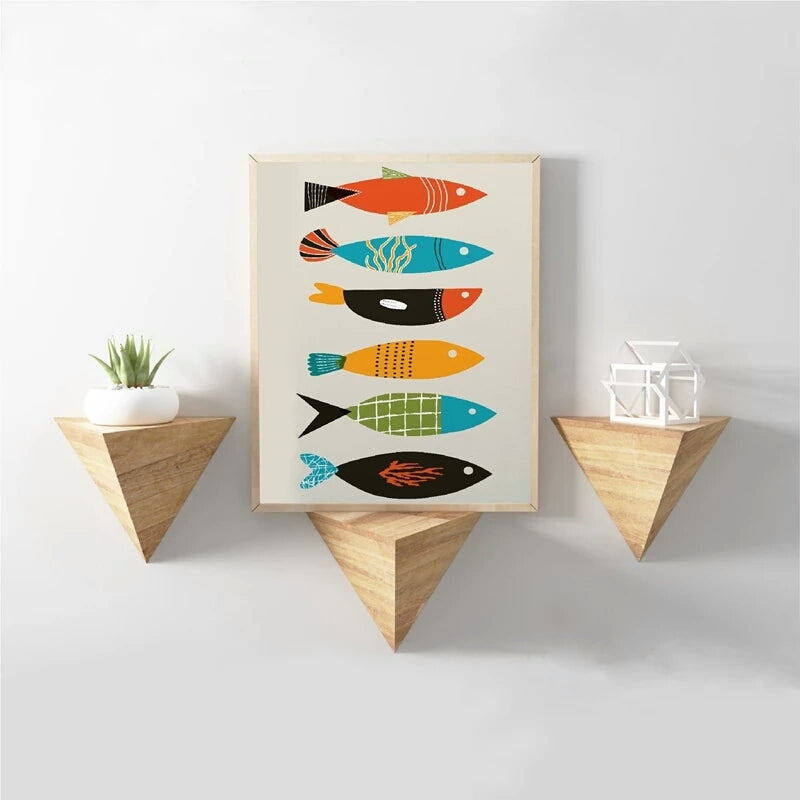Bohemian Wall Poster Colorful Fish