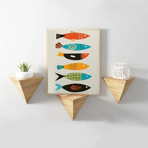 Poster da parete bohémien pesce colorato