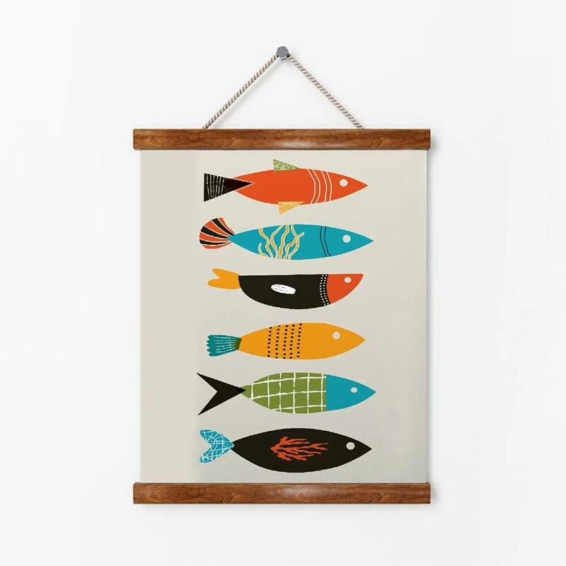 Bohemian Wall Poster Colorful Fish