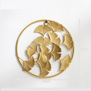 golden ginkgo leaves wall hanging decor