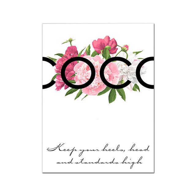 picture Coco Chanel pink peony canvas prints
