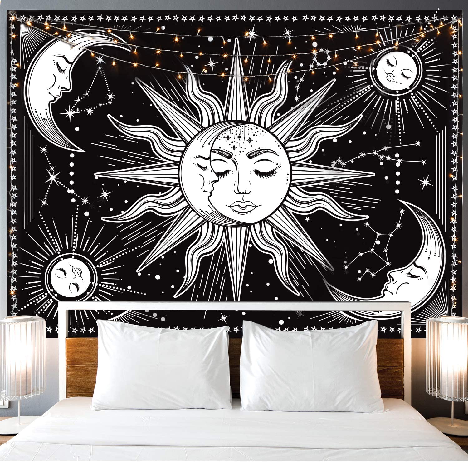 large tapestry wall hanging sun moon