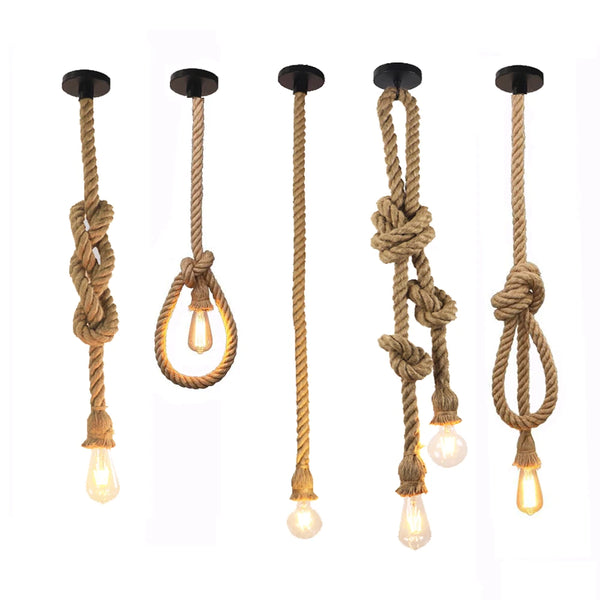 Vintage rope hotsell pendant light