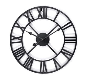 metal black large wall clock