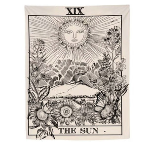  sun tapestry wall hangings black and white
