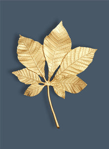 Golden Leaf Cotton Poster