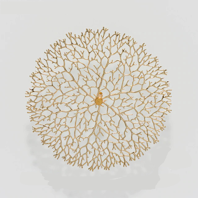 round metal wall decor golden coral