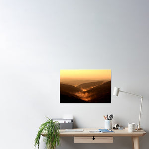 Foggy Mountains Wall Poster