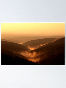 Foggy Mountains Wall Poster