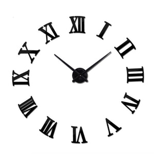 oversized round black rustic digital wall clock