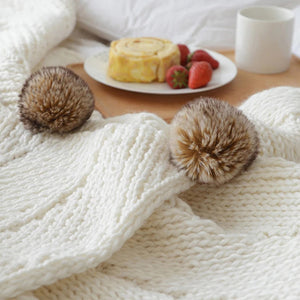 Knitted Chenille Throw Blanket