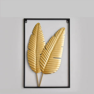 palm leaves wall hanging metal decor