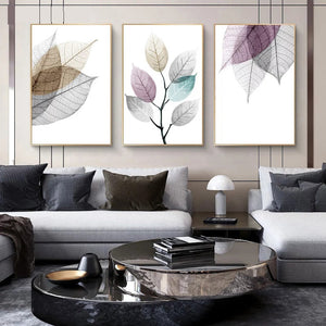 wall decor canva paintings leaves 3 pieces