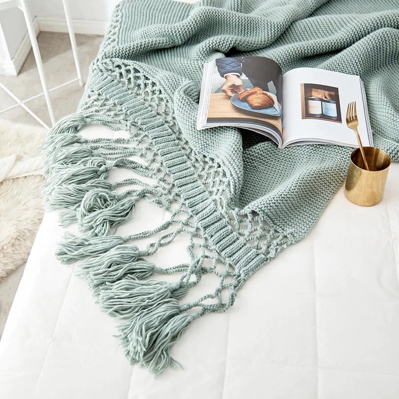 Hand-knitted Sofa Blanket