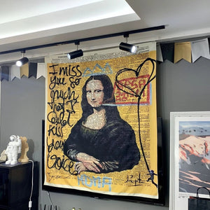 Mona Liza Grdaffity wall tapestry