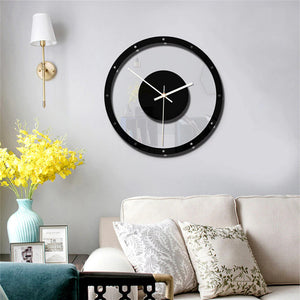 Black glass round wall clock
