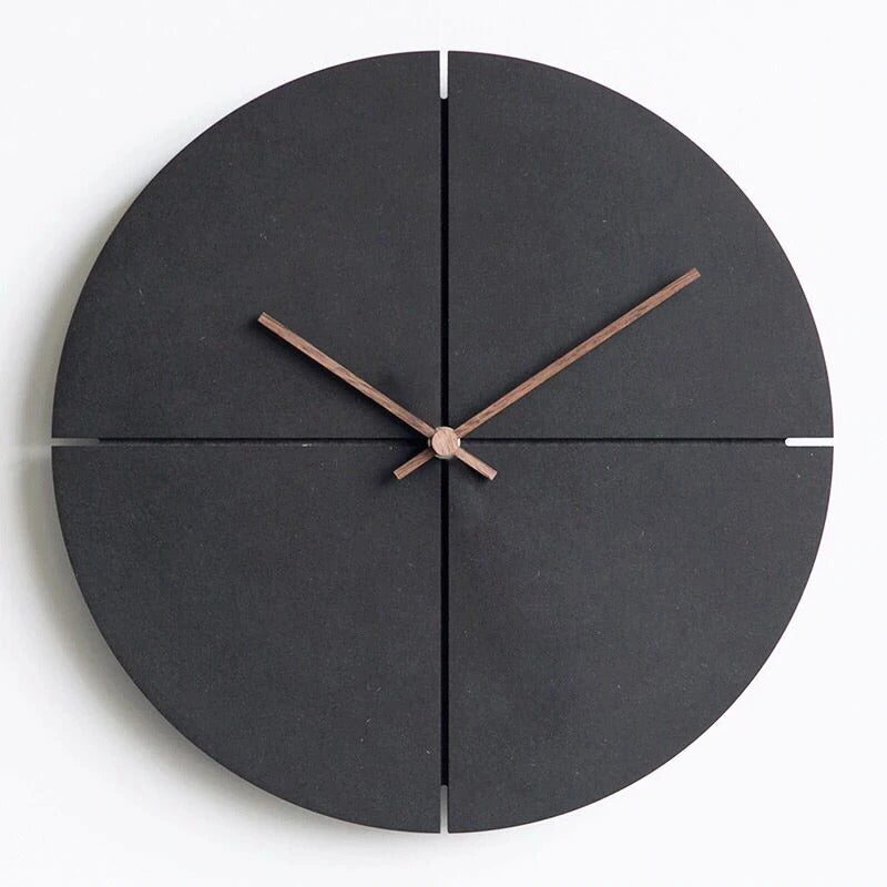 oversized black wooden round wall clock