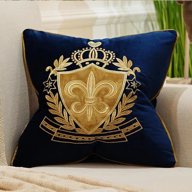 blue velvet luxury interior accessories decorative pillow