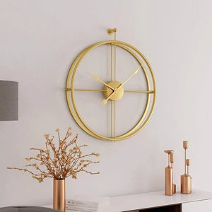 abstract gold round oversized wall clock