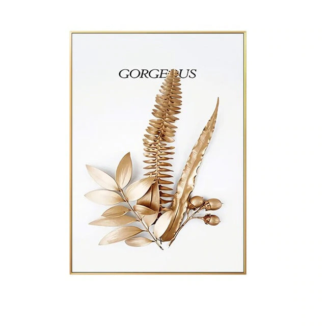 golden leaves wall decor canva