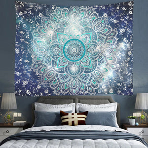 Navy Blue Wall Tapestry Mandala